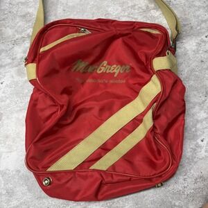 Vintage MacGregor Athletic‎ Gym Bag Nylon Shoulder Strap Sports Duffel Red Retro